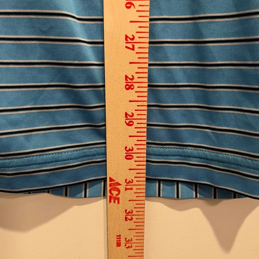Adidas ClimaCool Mens XL Blue Striped Golf Polo Shirt Short Sleeve RN 88387